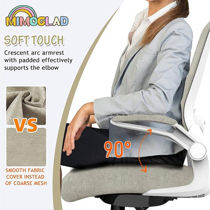 Mimoglad Home Office Chair - Ergonomic High Back Desk Chair with Adjustable Lumbar Support and Thickened Seat Cushion - Breathable Mesh Computer Chair