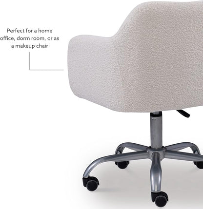 Linon Home Decor Products Linon Brooklyn Sherpa Office Chair, Ivory
