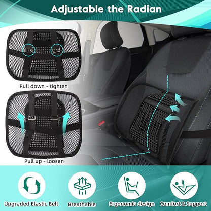 Samyoung Mesh Back Lumbar Support, Back Support Seat Cushion with Breathable Mesh for Office Chairs Car 12” x 16”