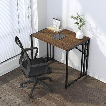 Lutown-Teen Folding Computer Desk 32 inch Writing Gaming Computer Camping Table, No Assembly Required Home Office Desk, Espresso