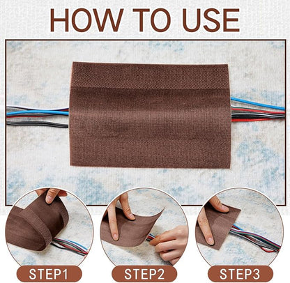 WILLBOND Carpet Cord Cover Cable Protector Floor Cover Cable Protector Management Only for Commercial Office Carpet(9.84 ft,Brown)