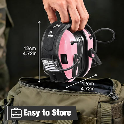 Electronic Shooting Ear Protection w/Gel Pads, 23dB NRR Active Noise Reduction & 3X Amplification Headset for Shooters