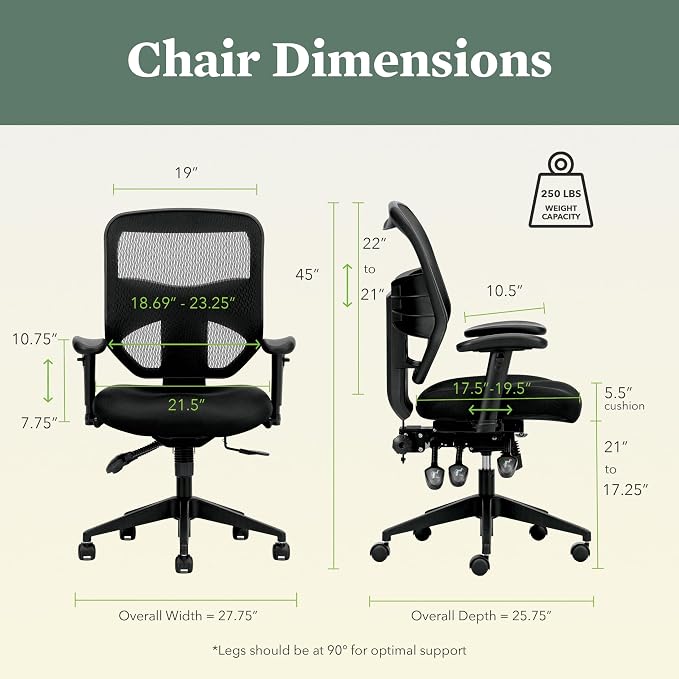HON Prominent Ergonomic Mesh Office Chair with Adjustable Arms and Advanced Synchro‑Tilt Recline, High Back Desk and Computer Chair for Home Office or Workstation, Lumbar Support, Black