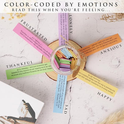 Bible Verse Jar for Teacher – 92 Color-Coded Bible Verse, Teacher Appreciation Gifts, Christian Gifts For Teachers
