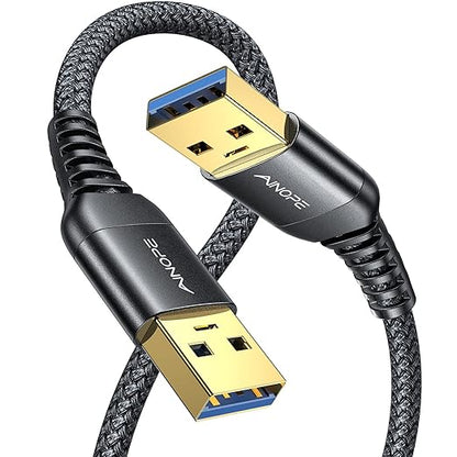 AINOPE USB to USB Cable, 3.3FT*1Pack USB 3.0 A to A Male to Male Cable [Never Rupture] Double End Type A Cord for Data Transfer, Compatible with Hard Drive Enclosures, Laptop Cooler, KVM, DVD Player