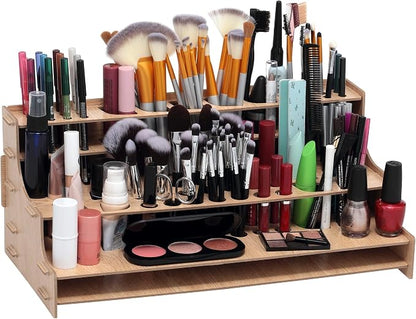 HG Art Concepts Mezzo Artist Drawing Rack - Wood Grain Laminate Multi Layer Desk Stand Professional Storage Display Organizer for Pens, Pencils, Drafting and all other Drawing Tools