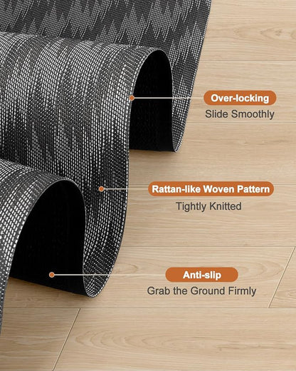 Blvornl Large Office Chair Mat for Hardwood Floor, Rolling Chair Mat for Hard Wood, Large Anti-Slip Hard Floor Protector, Heavy Duty Computer Desk Rug for Office and Home 35.4"*47.2" Dark Grey