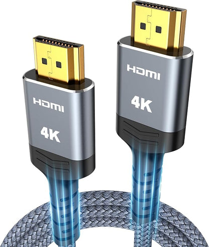 Highwings 4K HDMI Cable 3.3FT/1m 4K@60Hz HDR Braided HDMI 2.0 Cord, 18Gbps High Speed with Ethernet/ARC, 3D, HDCP 2.2, ARC, Compatible for PS-5/4/3/4K HDTV/Monitor/Projector/Streaming Media