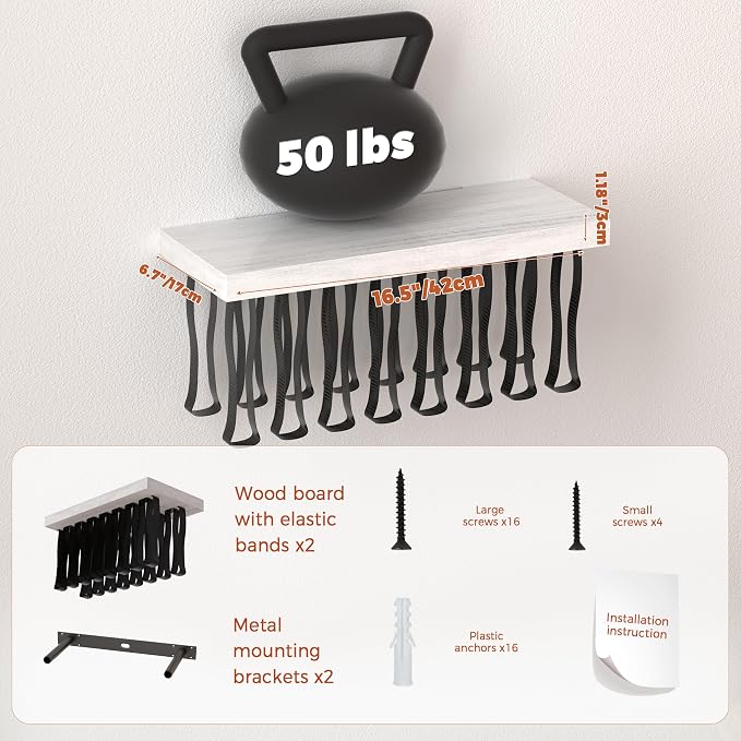 Floating Book Shelves for Wall Set of 2, Unique Wood Hanging Bookshelf | Easy Install Wall Bookshelf with Anti-Tilt Metal Bracket, Floating Bookshelf Storage Display Wall Shelves for Home Decor