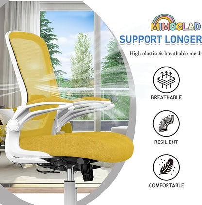 Mimoglad Ergonomic High Back Mesh Office Chair, Adjustable Lumbar Support, Thickened Seat Cushion (Modern, Jasmine)