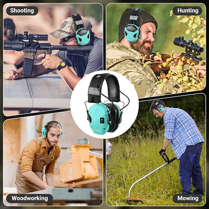 Electronic Shooting Ear Protection w/Gel Pads, 23dB NRR Active Noise Reduction & 3X Amplification Headset for Shooters