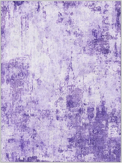 RELEANY Washable Area Rugs 5'x7' Non-Slip Modern Abstract Soft for Living Room Entryway Bedroom Kitchen, Print Pattern, Purple Gray Pink White