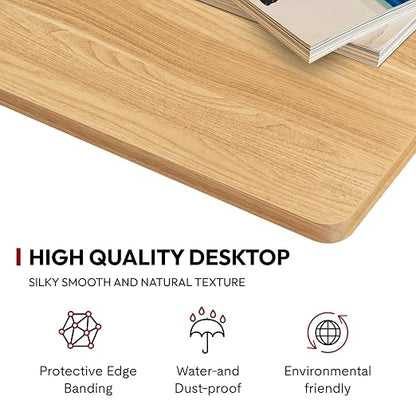 SANODESK Universal Tabletop 60"x24"x1" Thickness One-Piece Table Top Rectangular Particle Board for Standing Desk and Home Office Countertop DIY,Maple Desk Top