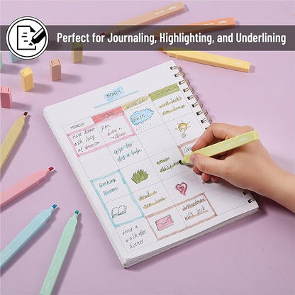 Mr. Pen- Aesthetic Highlighters No Bleed, 8 Pack, Pastel Colors, Chisel Tip | Cute Highlighters Assorted Colors for Journaling, Highlighting, Underlining, Fast Dry, Back to School Supplies