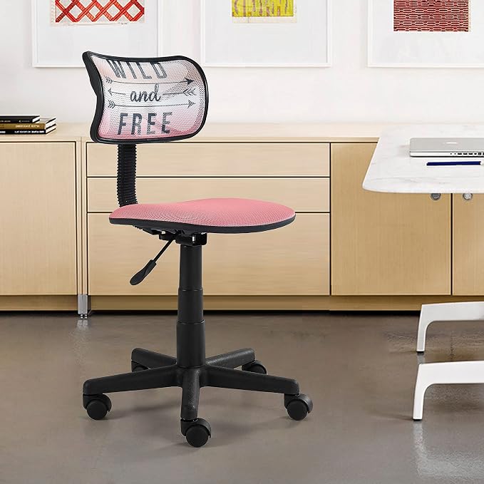 Urban Lifestyle Printed Swivel Mesh Chair, Hello Gorgeous 23D x 12W x 35H in