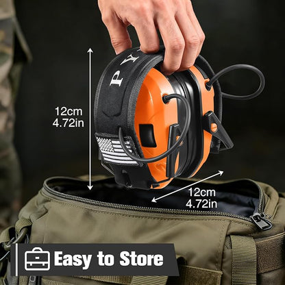 Electronic Shooting Ear Protection w/Gel Pads, 23dB NRR Active Noise Reduction & 3X Amplification Headset for Shooters