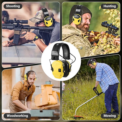 Electronic Shooting Ear Protection w/Gel Pads, 23dB NRR Active Noise Reduction & 3X Amplification Headset for Shooters