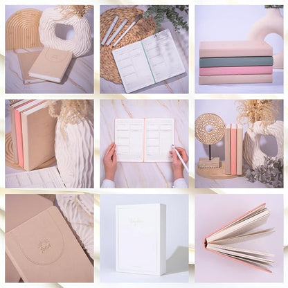 ADHD Daily Planner for Neurodivergent Adults – Premium Leather Productivity & Task Management Planner with Guided Focus Pages, 170gsm Paper, Gold Foiling & Gift Box – Undated | A5 (Salmon Pink)