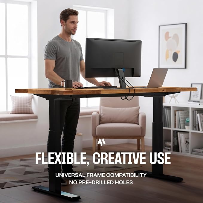 COREMINDED Solid Wood Desk Table Top – Pre-Finished 1.2” Thick Tabletop - Universal Fit for Standing Desks, Countertops & Workstations (48" x 24", Acacia)