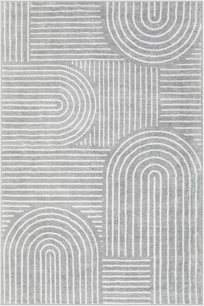 Lahome Abstract Washable Rugs, Soft Area Rugs 4x6 Non-Slip Grey Rug for Bedroom Entryway, Ultra-Thin Living Room Rugs Modern Throw Carpet for Nursery Kitchen Darrell (4'x6',Gray)