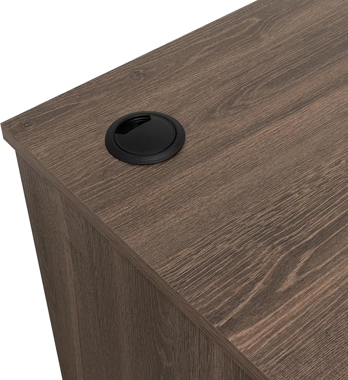 Tuhome Malibu 47" Modern Computer Desk, Minimalist Office Desk with Spacious Work Surface & Shelf, Engineered Wood Writing Desk for Home Office, Bedroom, Living Room