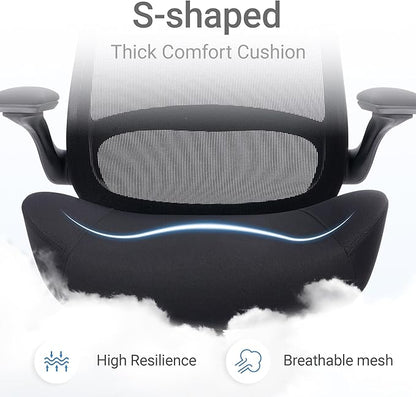HYLONE 400lbs Big and Tall Heavy Duty Drafting Chair 5" Thickened Seat Tall Office Chair Flip-Up Armrests Ergonomic Chair with Lumbar Support and Adjustable Footrest Ring Standing Desk Chair (Black)