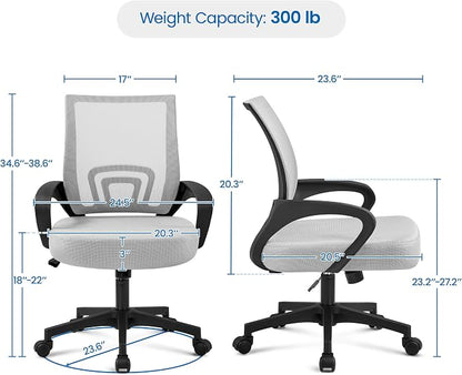 Topeakmart Executive Office Chair Computer Desk Chair for Home Office Student Study Conference Room, Grey