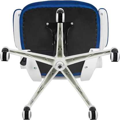 Flash Furniture Kelista Office Chair, Ergonomic, Mid-Back, White Frame, Blue Mesh with Swivel