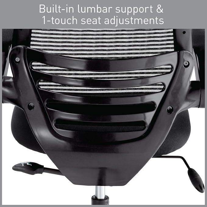 Realspace® Calusa Mesh Mid-Back Chair, Black