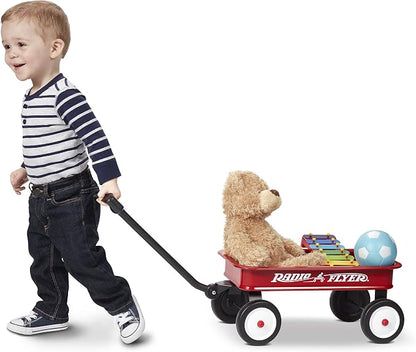 Radio Flyer Mini Classic Red Wagon for Kids, 16.5" Toy Wagon For Kids Aged 1.5+, Play-Size Version of the Classic, Durable Rolling Wheels & Steel Body, Working Handle, For Toys, Crafts & Gift Displays