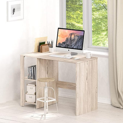 SHW 38-Inch Home Office Computer Desk with Shelves, Maple