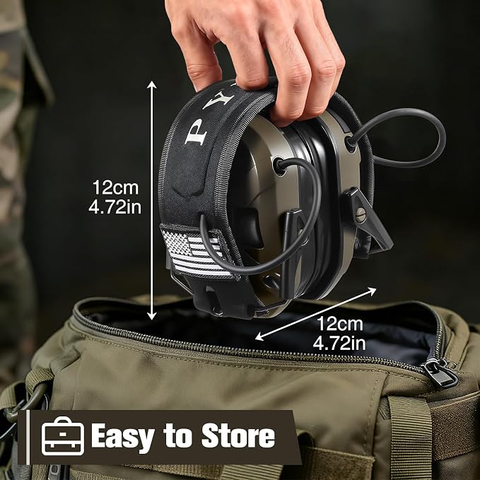 Electronic Shooting Ear Protection w/Gel Pads, 23dB NRR Active Noise Reduction & 3X Amplification Headset for Shooters