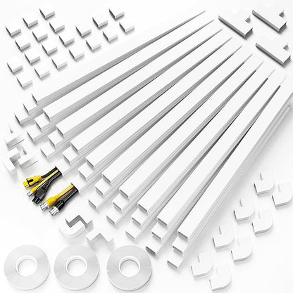Delamu TV Cord Hider Wall, 472in Cable Hider, Cord Covers for 2-3 Wires on Wall, Paintable Wire Hiders Wire Covers for TV Cords on Wall, TV Cord Hider for Wall Mounted TV, 0.95in W x 0.55in H, White