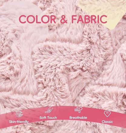 Hobestluk Medium Bean Bag Chair Faux Fur Fabric BeanBag Couch for Playroom | Pink Chevron,Ergonomic Design,Memory Foam,Strong Supportive,No Assembly Required,Decorative Style for Living Room Bedroom