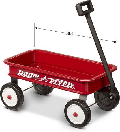 Radio Flyer Mini Classic Red Wagon for Kids, 16.5" Toy Wagon For Kids Aged 1.5+, Play-Size Version of the Classic, Durable Rolling Wheels & Steel Body, Working Handle, For Toys, Crafts & Gift Displays