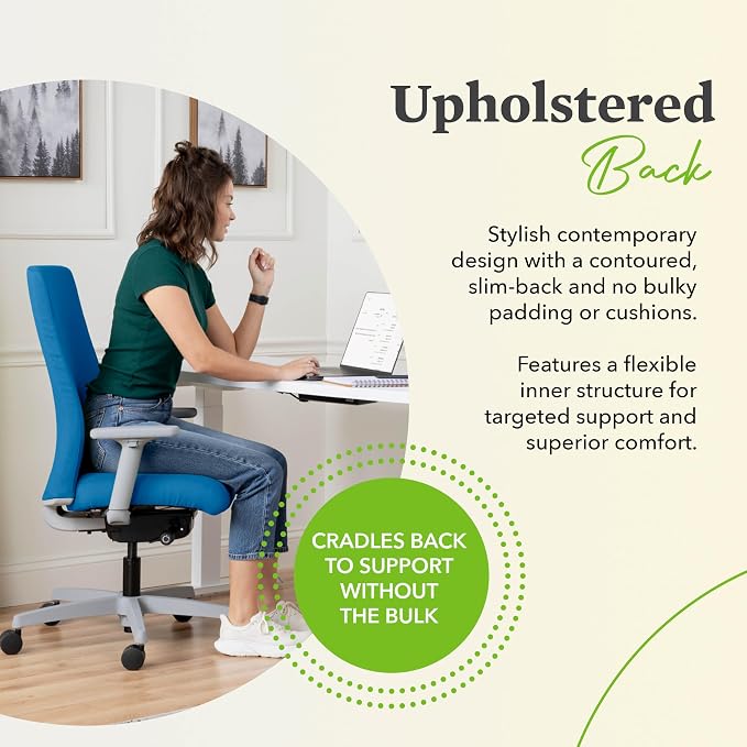HON Ignition 2.0 Ergonomic Office Chair with Adjustable Arms, Advanced Synchro‑Tilt Recline, Upholstered Desk and Computer Chair for Home Office or Workstation, Titanium Frame, Bark