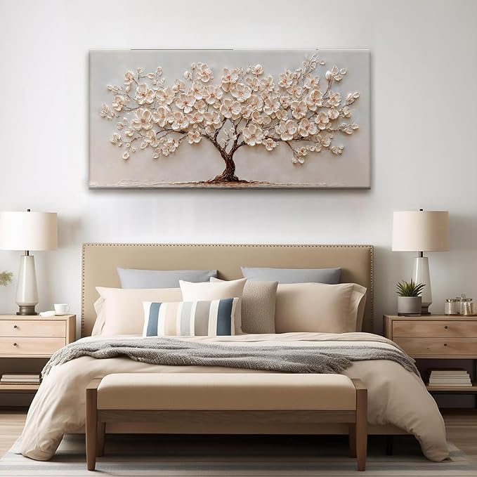 Canvas Art Wall Decor Botanical Wall Art Pictures For Living Room Tree Of Life Wall Art Canvas Wall Art Decor Artwork for Walls Abstract Flower Wall Art Home Kitchen Office Wall Decoration 24" X 48"