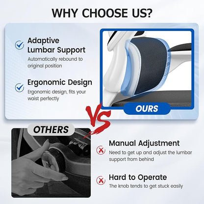 ALLGOD Office Chair Ergonomic Desk Chair, Breathable Mesh Desk Chair Comfy with Lumbar Support, Flip-up Armrests, Computer Chairs Comfortable for Home, Office, Work, Standard, 300Lbs