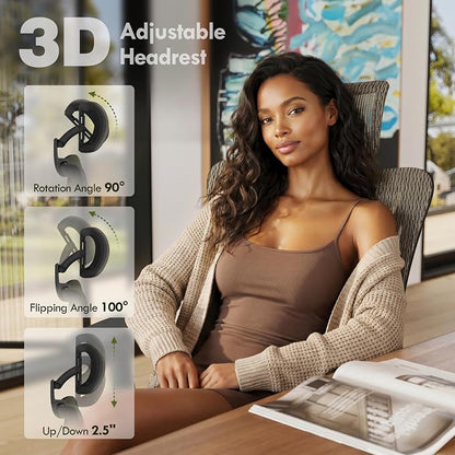ELABEST T23 Ergonomic Mesh Office Chair, High Back Computer Desk Chair, Breathable AirMesh with Dual-Move Lumbar Support, 3D Armrests & Headrest, Tilt Lock, Big and Tall for Home Office (Mocha)