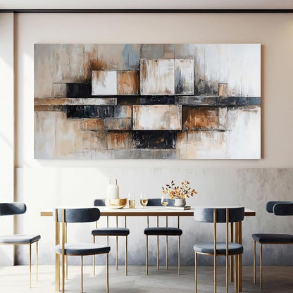 Modern Abstract Geometric Oversized Wall Art Decor For Living Room Large Modern Abstract Beige And Black Wall Art Geometric Decor Prints Wall Art For Bedroom And Office Wall Decor 39 X 78 Inch