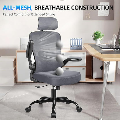 FelixKing Office Chair, Desk Chair with Adjustable Lumbar Support, Ergonomic Computer Chair with High Back and Armrest, Adjustable Height Gaming Chair Home Office Swivel Chair(Dark Gray)