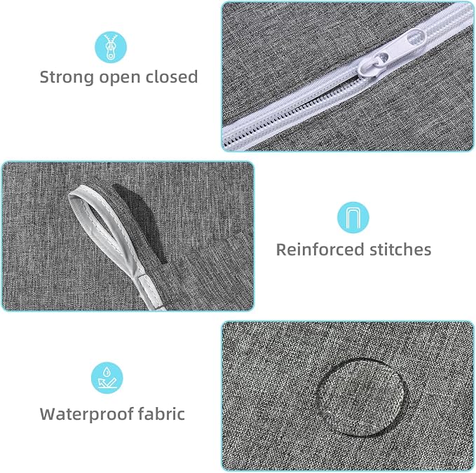 KEEPJOY 2Pack Space-Saving Hanging Laundry Bag, Door Laundry Hamper with 2 Different Types of Hooks, 30x20 Inch Oxford Fabric Laundry Storage Bag for Dirty Clothes (Grey-2Pack)