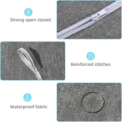 KEEPJOY 2Pack Space-Saving Hanging Laundry Bag, Door Laundry Hamper with 2 Different Types of Hooks, 30x20 Inch Oxford Fabric Laundry Storage Bag for Dirty Clothes (Grey-2Pack)