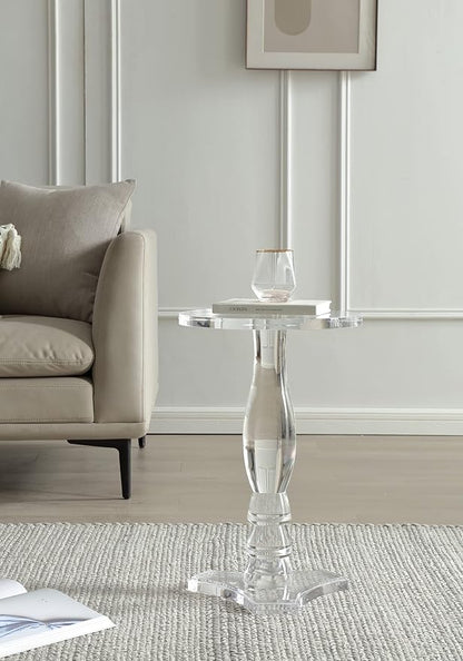 Artmaze Clear Acrylic Small End Table,Drink Table,for Office, Living Room and Bedroom, 12x12 inch，20 inch High