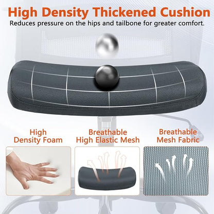 CLATINA Ergonomic Office Desk Chair - Mesh Office Chair with Adjustable Lumbar Support, Rolling Comfortable Computer Task Chairs with Arms for Home Conference-Gray, 12 Pack