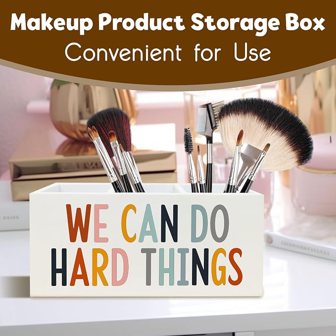 We Can Do Hard Things Pen Holder Pencil Organizer for Classroom Psychologist Office Desk, Inspirational Pen Holder for Speech Therapy Desk Decor