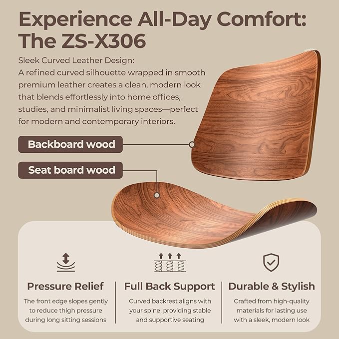 Home Office Chair No Arms with Wheels, Armless Adjustable Height Small Desk Chair, Armless PU Leather Computer Chair Mid Back 360 Swivel, Modern Walnut, Reading Meeting Room (White)