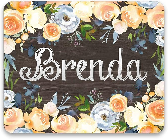 Rustic floral mouse pad personalized home or office decor desk accessory gift for co-worker appreciation