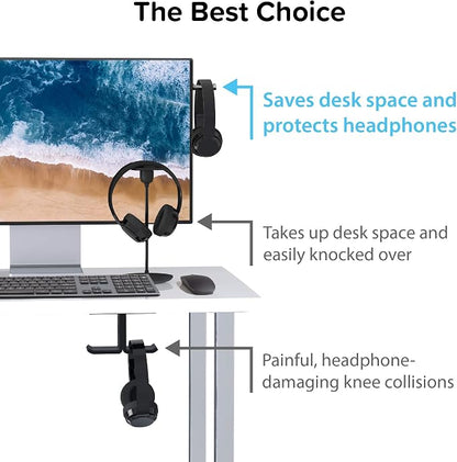 TotalMount Monitor Stand for Headphones and Headsets (Premium-Grade Holder Saves Desk Space and Protects Headphones)