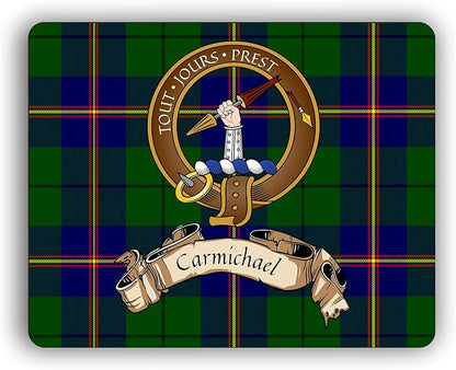 Carmichael Scottish Clan Tartan Crest Computer Mouse Pad